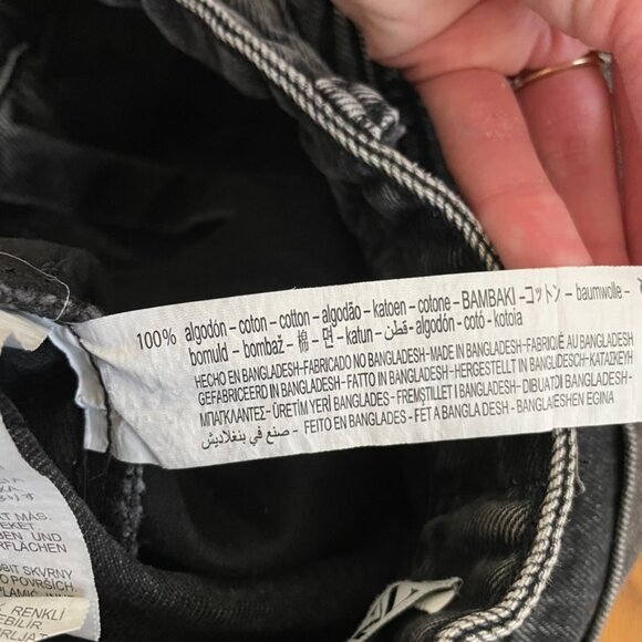 ZARA Basic Z1975 Mom Fit High Waist Shorts Black High Waisted Denim Jean 90s Y2K - Picture 9 of 16